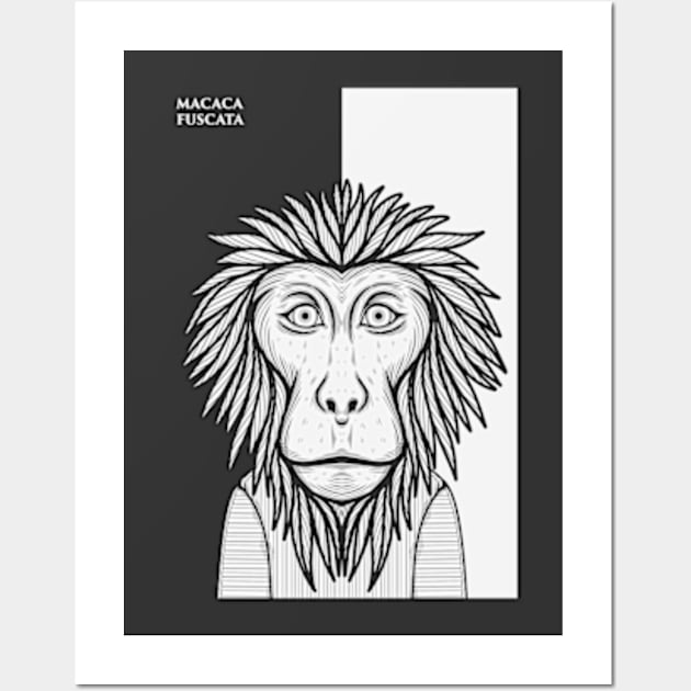 Japanese Macaque Monkey Wall Art by milhad